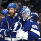 Victor Hedman (l.) and Andrei Vasilevskiy